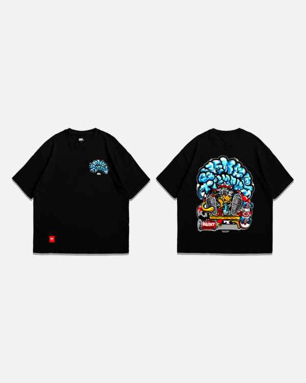 CAMISETA OVERSIZE BUENOS TIEMPOS - NEGRA - Imagen 3